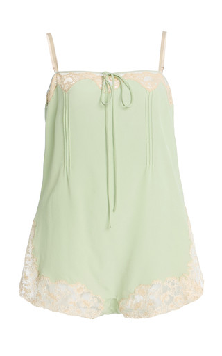 Lace-Trimmed Silk Crepe de Chine Romper | Moda Operandi (Global)