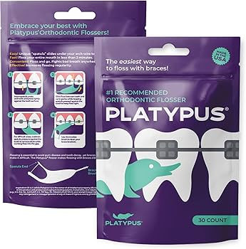 Platypus Orthodontic Flossers for Braces, 30 Count (Pack of 2), Ortho Picks for Adults & Kids, Fi... | Amazon (US)
