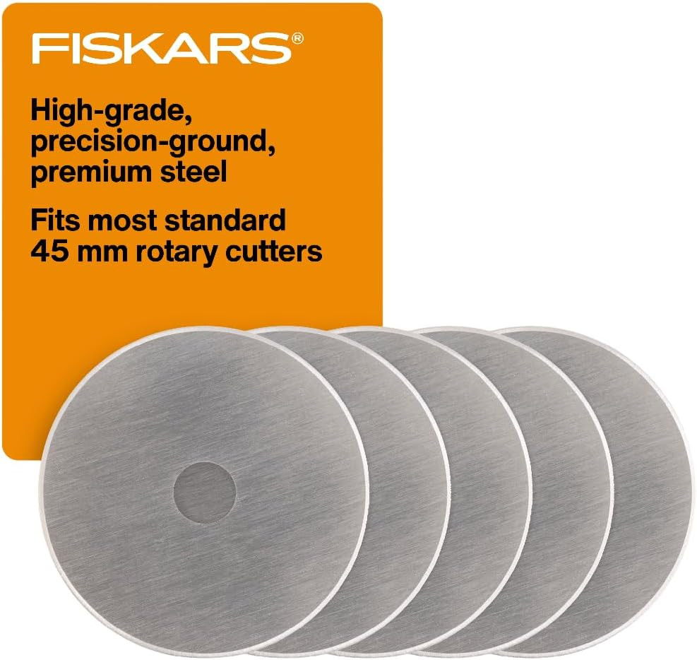 Fiskars 45mm Rotary Blades (5 Pack) - Rotary Cutter Blade Replacement - Crafts, Sewing, and Quilt... | Amazon (US)