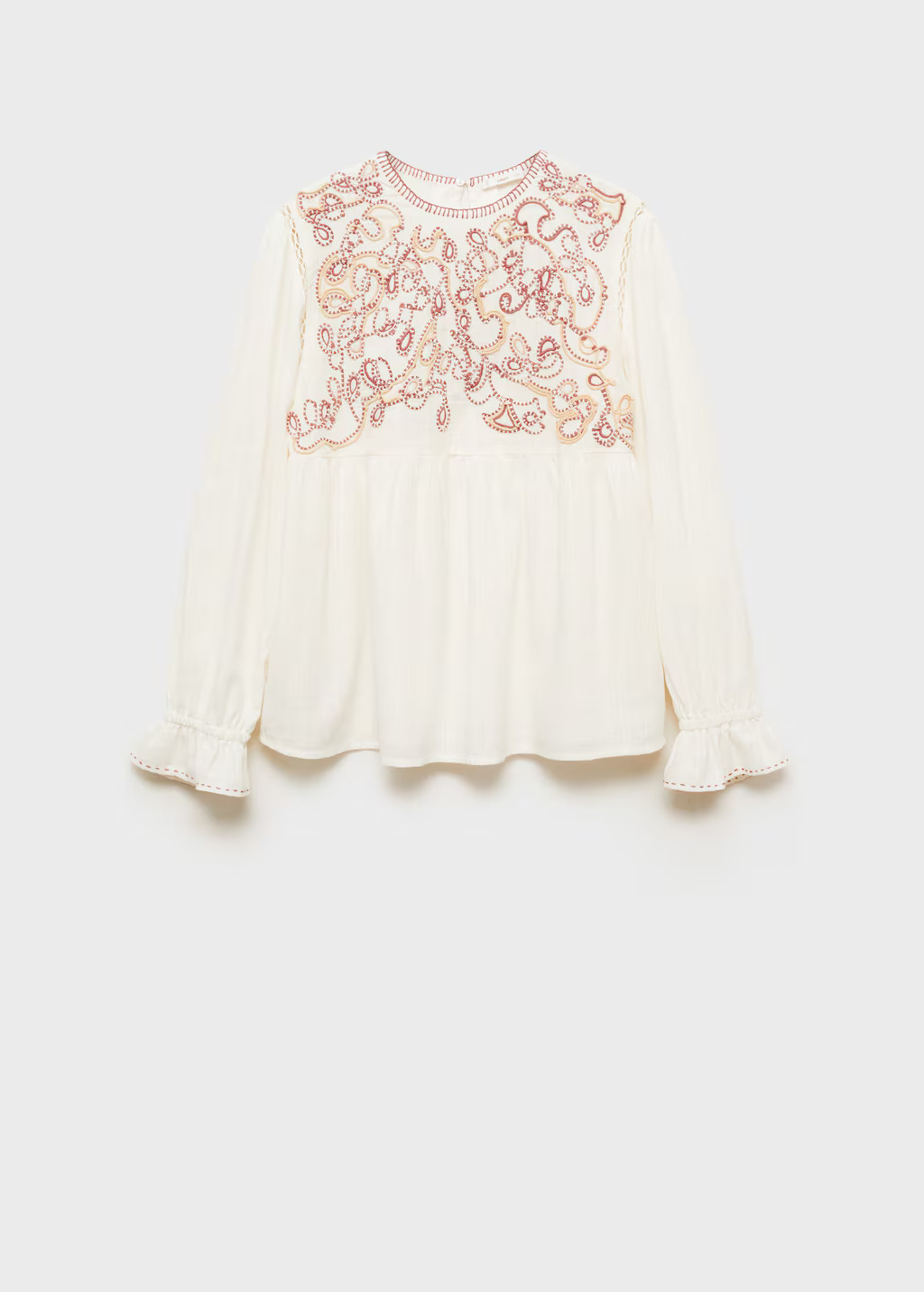 Embroidered cotton blouse | Mango (US/MX/AU)