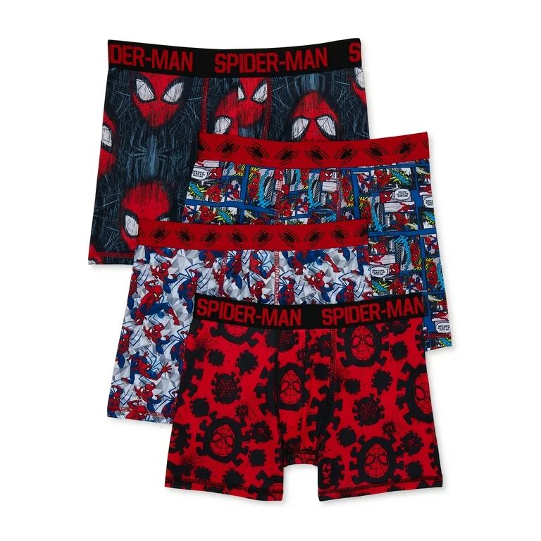 Marvel Boys Spider Man Boxer Briefs Underwear, 4 Pack, Sizes 4-10 | Walmart (US)