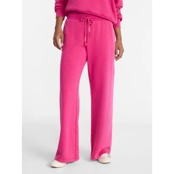 No Boundaries Washed Fleece Wide Leg Pants, 31" Inseam, Women's XXS-XXL | Walmart (US)