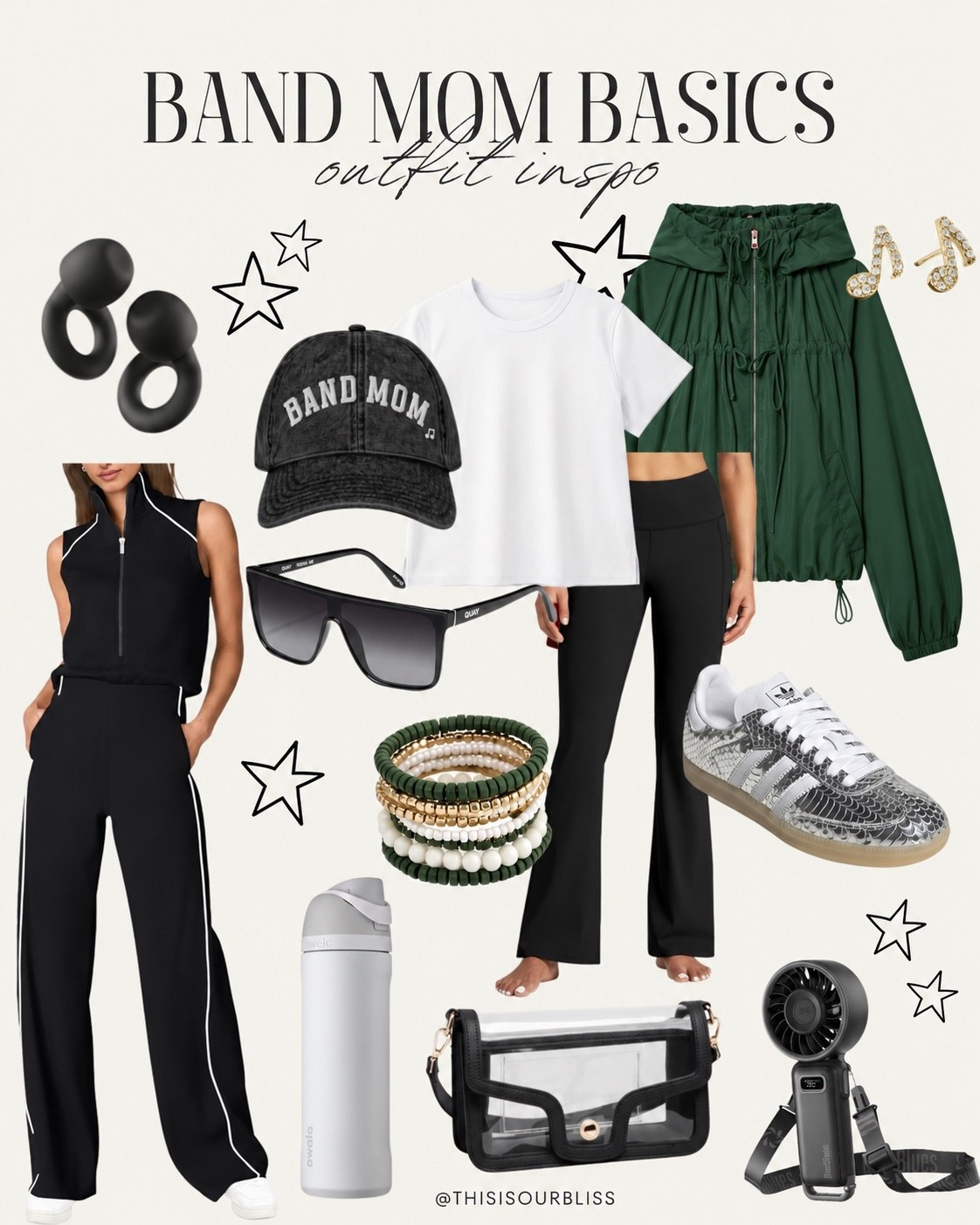 BAND MOM BASICS 🥁 Outfit inspo for the Friday night lights and ALL the game day
moments! Comfy game day attire, cute custom band mom accessories, practical must-haves + a little school spirit... because being a band mom is a whole lifestyle! 🎶✨

#BandMom #BandMomLife #BandMomStyle 

 #LTKootd #LTKmomlife #LTKSaleAlert

#LTKootd #LTKgrwm #LTKmomlife