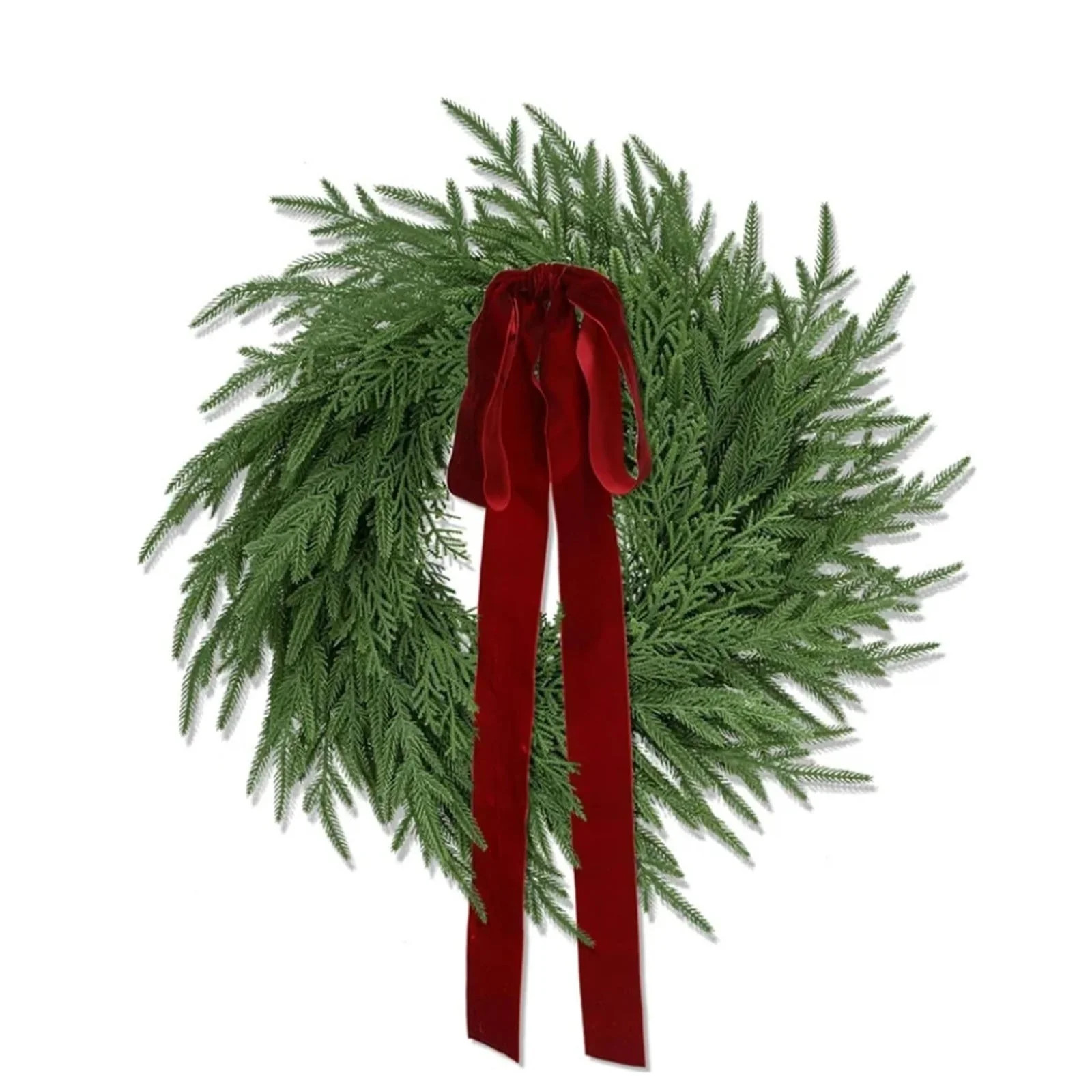 My_Texas_House 24" Norfolk Pine & Cedar Wreath for Front Door, Artificial Christmas Wreath Season... | Walmart (US)