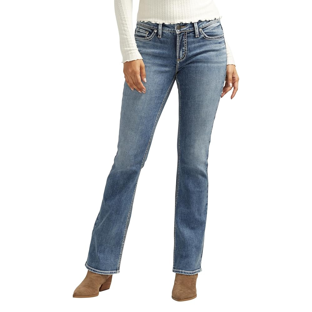 Silver Jeans Co. Women's Elyse Mid Rise Comfort Fit Slim Bootcut Jeans | Amazon (US)