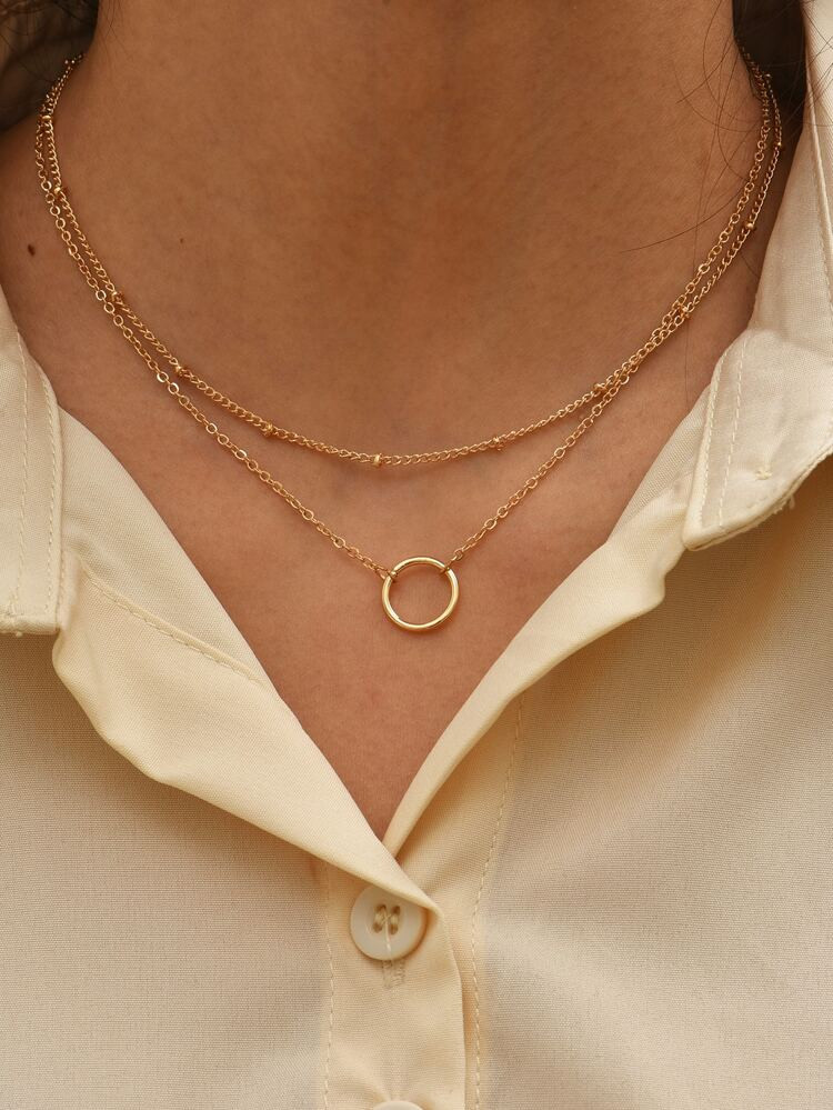 Circle Charm Layered Necklace | SHEIN