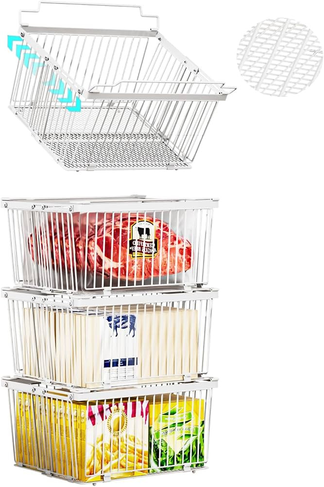 Large Freezer Organizer Bins，Upgraded Bottom Leak-Proof net，Fit 5 to 9 Cu Ft Chest Freezer，... | Amazon (US)