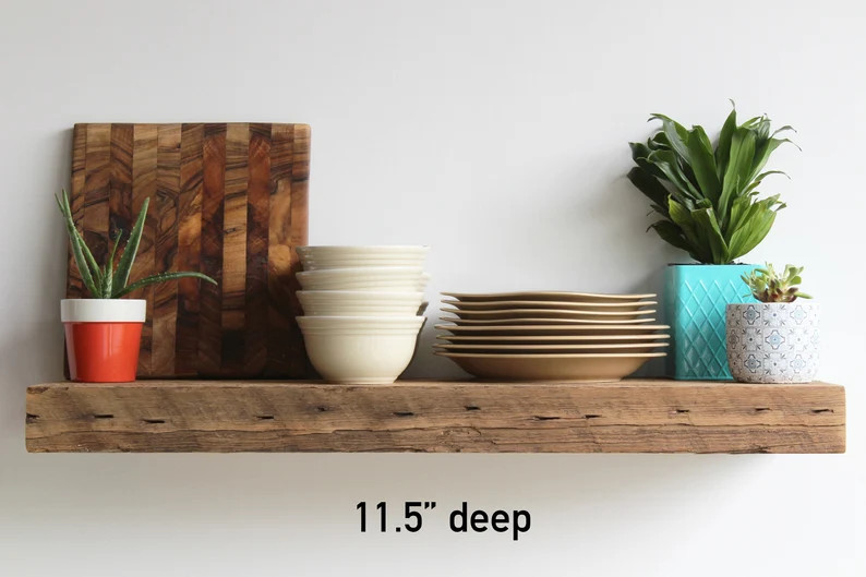 Deep Floating Shelves Set of 2  Low Profile Brackets  | Etsy | Etsy (US)