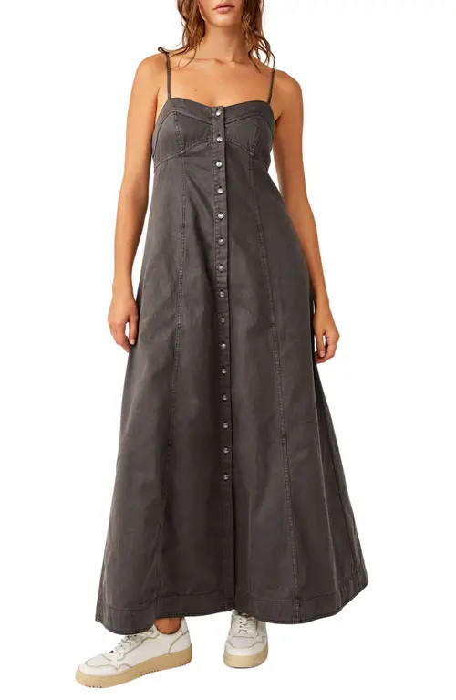Free People Just Jill Sleeveless Maxi Dress in Black Pearl at Nordstrom, Size X-Large | Nordstrom