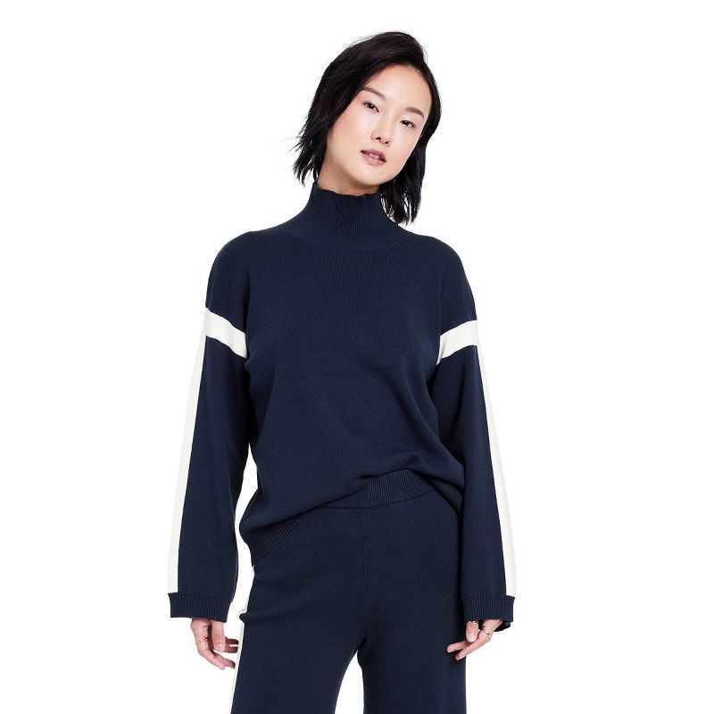 Women's Side Stripe Turtleneck Sweater - La Ligne x Target Navy/White | Target