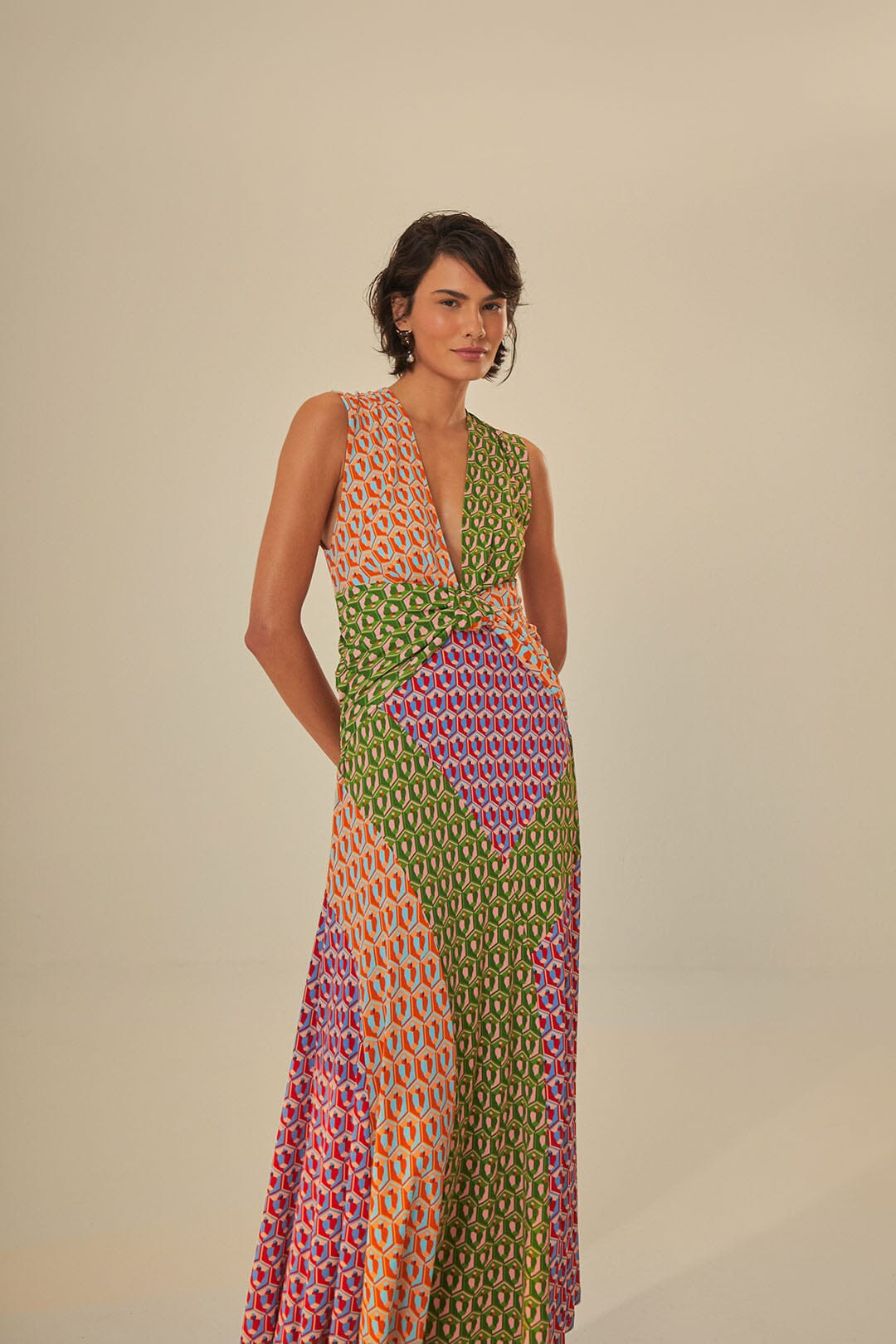 Mixed Cashew Knot Maxi Dress | FarmRio (US)
