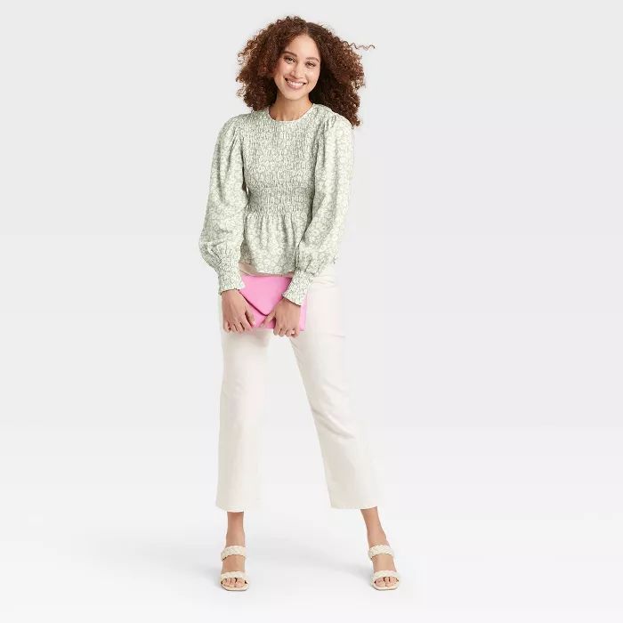 Women's Long Sleeve Smocked Top - A New Day™ | Target