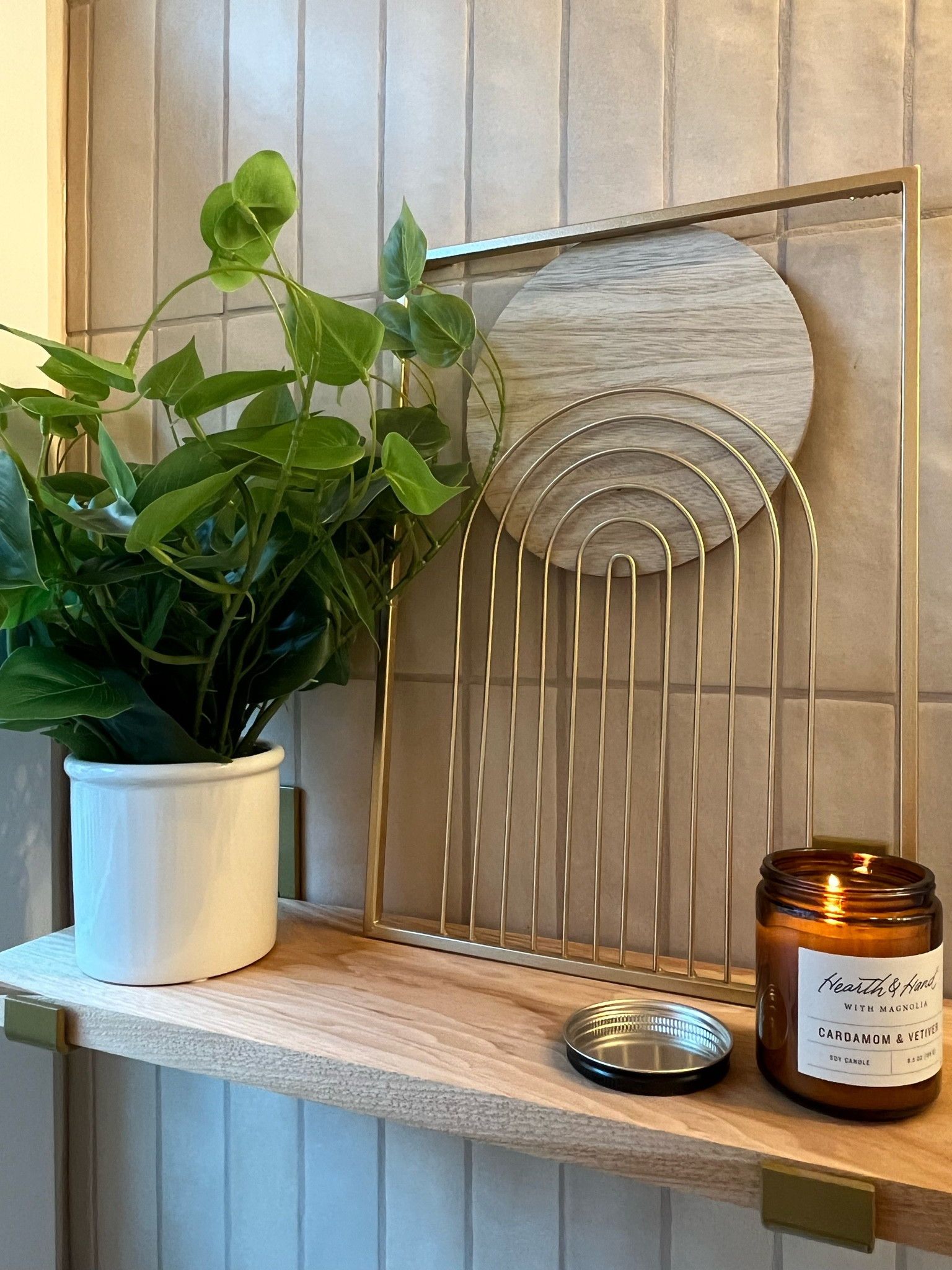 This shelf was such a beginner friendly DIY and the perfect way to wrap up my powder room makeover. It really ties everything together!

#LTKhome #LTKstyletip