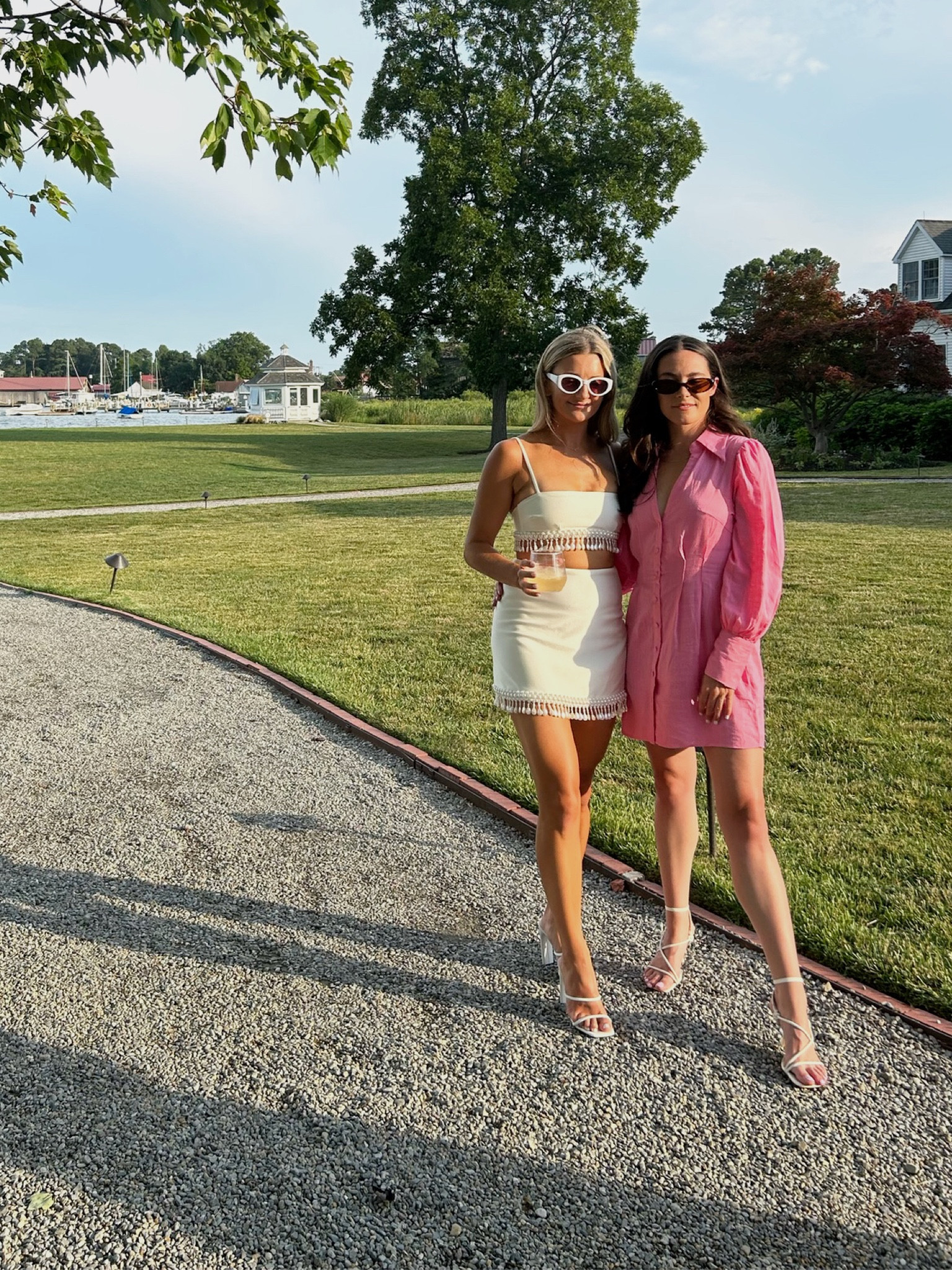 pink dress and white heels Perfect Pink Dress for Summer