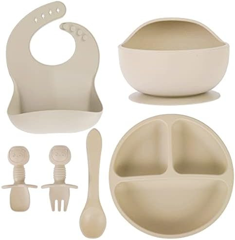 Set of 6 Baby Feeding Set, Silicone Baby Tableware Set, Food Grade Infant Dinnerware Set, BPA Fre... | Amazon (CA)