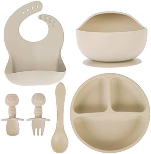 Set of 6 Baby Feeding Set, Silicone Baby Tableware Set, Food Grade Infant Dinnerware Set, BPA Fre... | Amazon (CA)