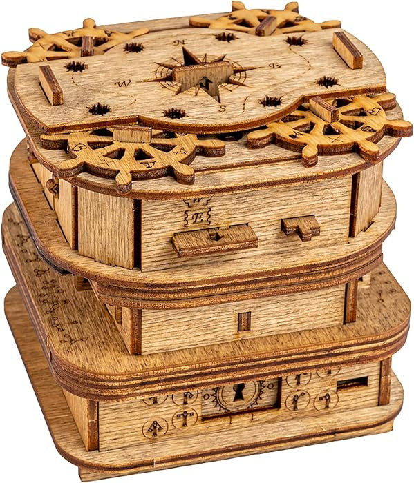 iDventure Cluebox - Davy Jones Locker - Escape Room Game - Puzzle Box - Gift Box - 3D Wooden Puzz... | Amazon (US)