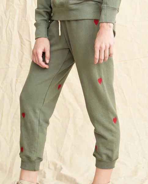 The Cropped Sweatpant. -- Moss Army With Hearts | THE GREAT.