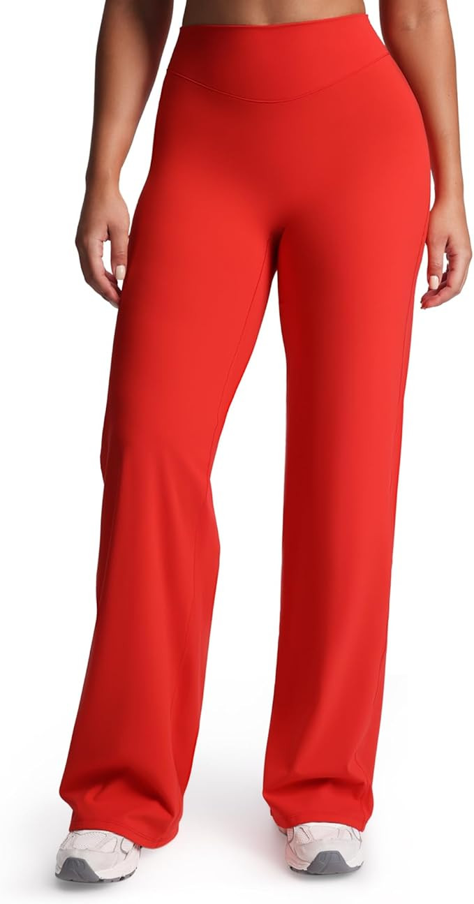 Aoxjox Women's Velura Straight Leg Yoga Pants, Buttery Soft PlushFlex™ Mid-Waist Wide-Leg for W... | Amazon (US)