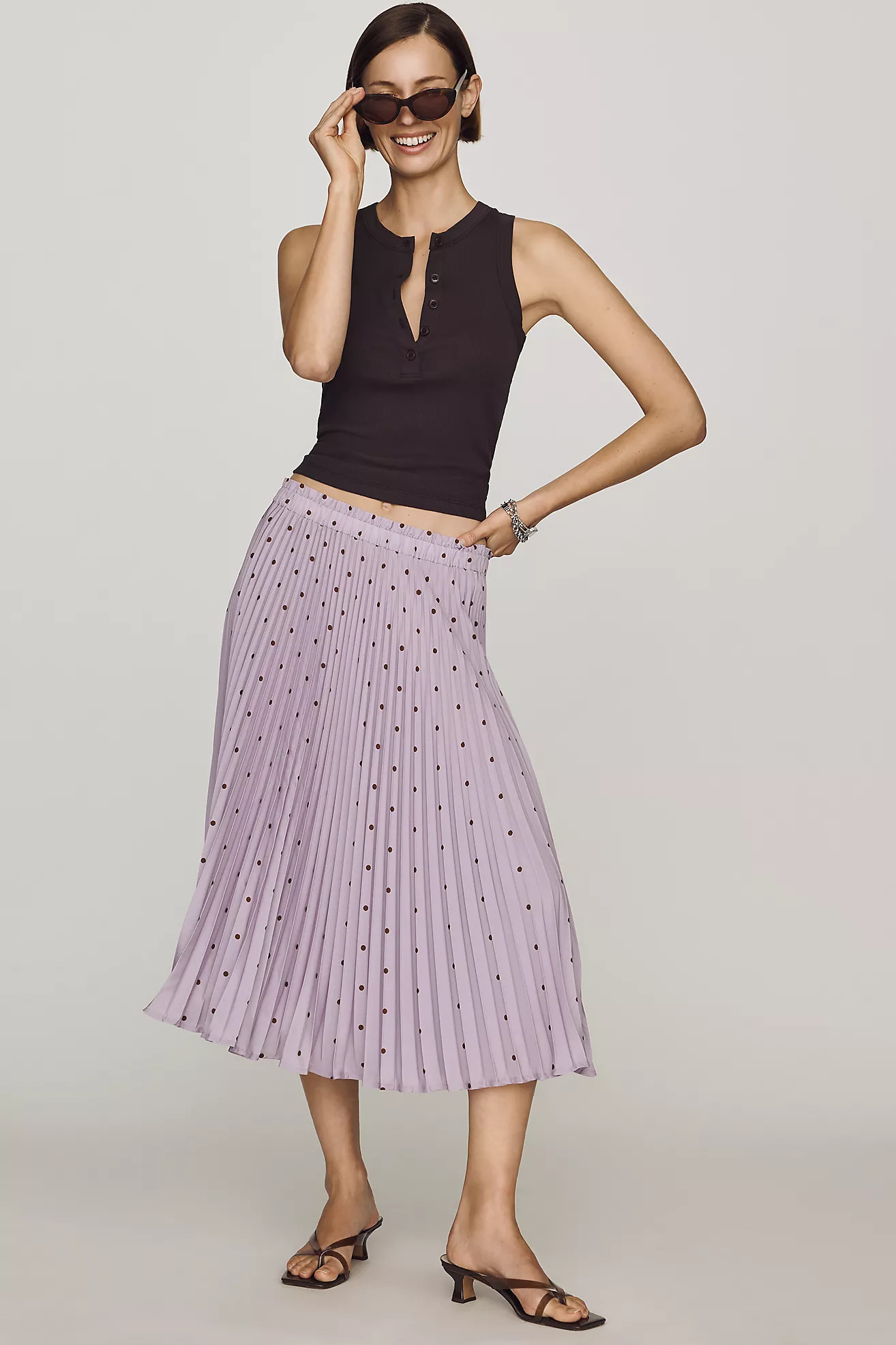 Valerie Pleated Midi Skirt by Maeve | Anthropologie (US)