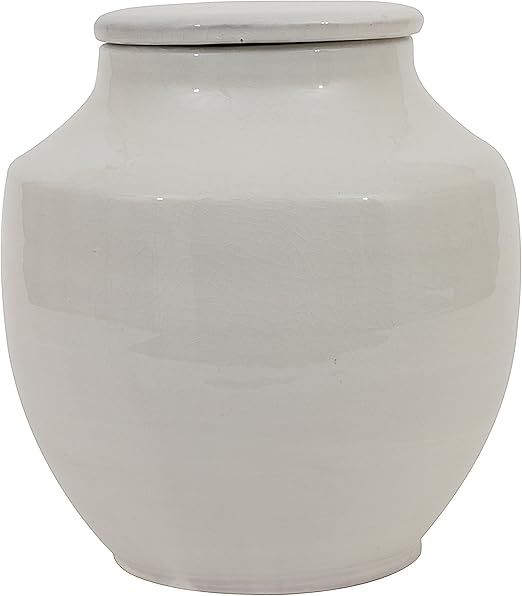 Creative Co-Op Small Round White Terracotta Cachepot, 8 Inch | Amazon (US)