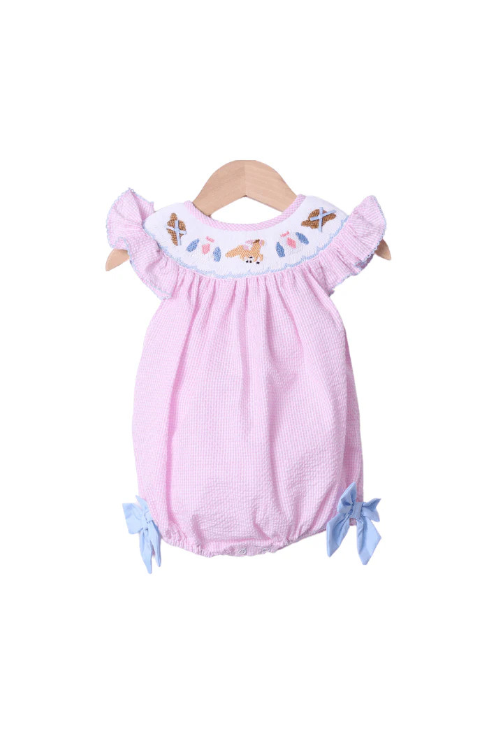 Smocked Run for the Roses Pink Gingham Derby Bubble | The Smocked Flamingo