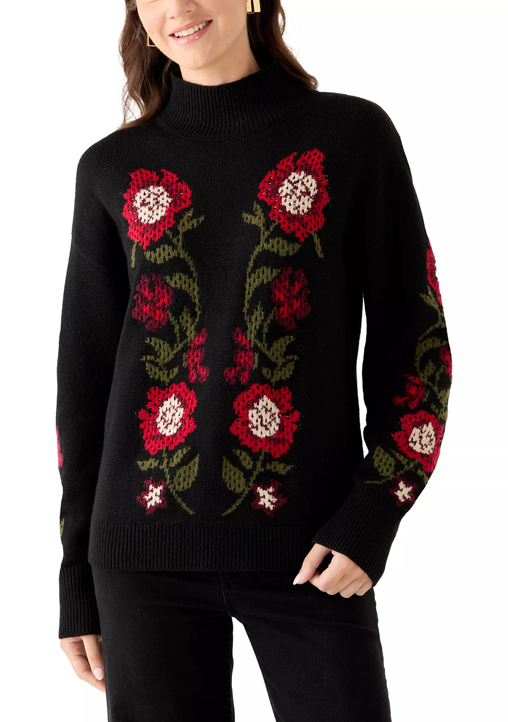 Women's Floral Intersia Sweater | Belk