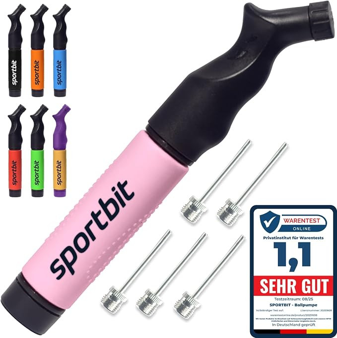 SPORTBIT Ballpumpe mit 5 Nadeln Set - Handpumpensystem zum Aufpumpen - Passt für jeden Sportball... | Amazon (DE)