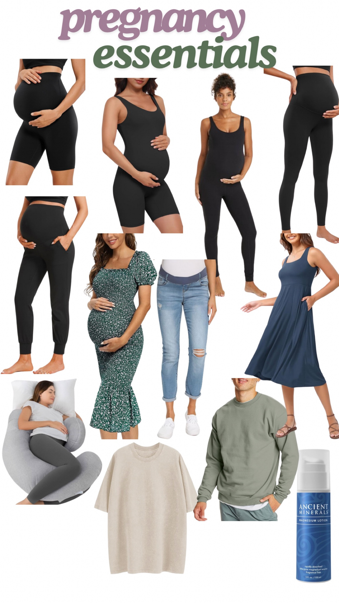 Pregnancy staples and essentials! The best basics you’ll wear every day that grow with you and most importantly are COMFY! Plus some essentials to get restful pregnancy sleep.. if it is possible 😭

#LTKBump #LTKBaby #LTKActive