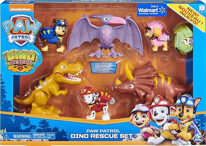 PAW Patrol, Dino Rescue Set with 6 Collectible Pup and Dinosaur Figures | Amazon (US)