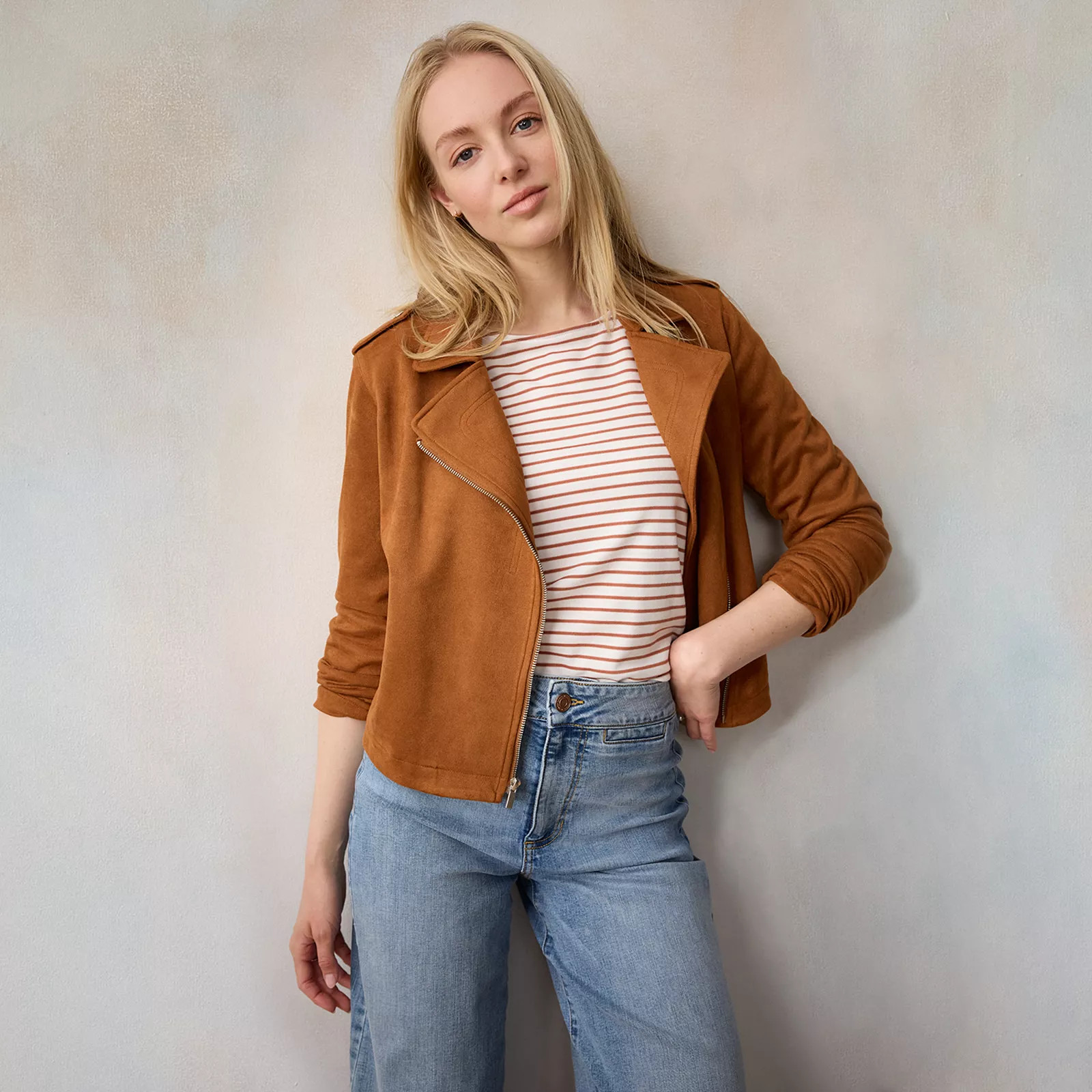 Women's LC Lauren Conrad Suede Moto Jacket | Kohl's