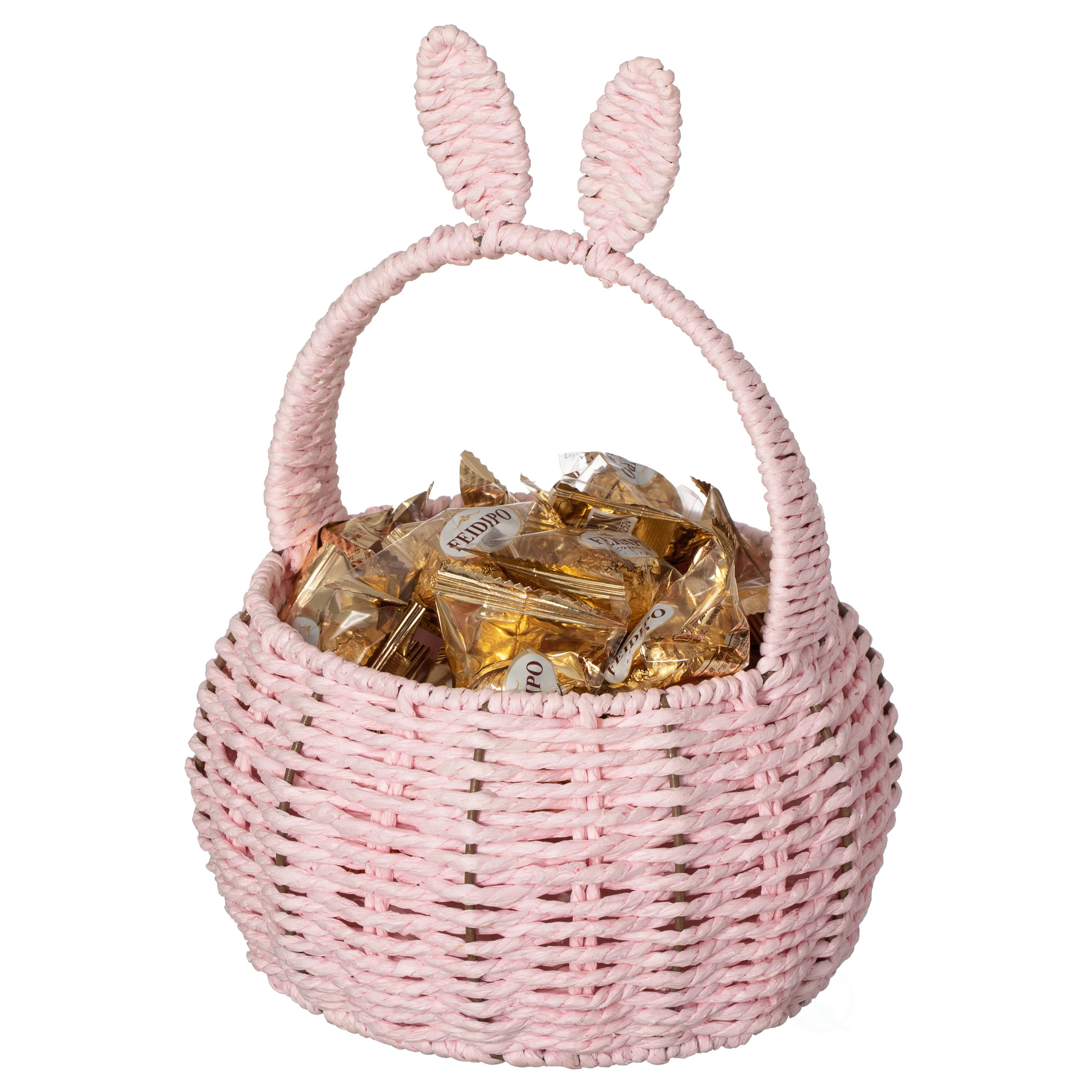 Hand-woven Easter Bunny Ear Basket With Handle – Multi-purpose Paper Rope Wicker Basket For Eas... | Wayfair North America
