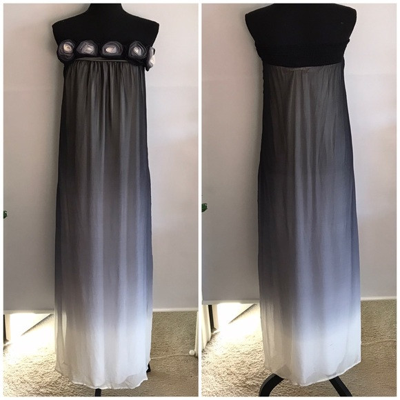 ALICE & OLIVIA SILK ROSETTE OMBRE TUBE DRESS | Poshmark