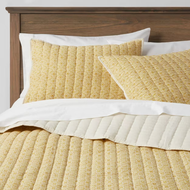 Pick Stitch Medallion Quilt Yellow - Threshold™ | Target