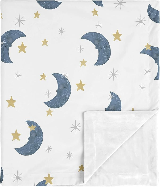 Sweet Jojo Designs Moon and Star Baby Boy or Girl Blanket Receiving Security Swaddle for Newborn ... | Amazon (US)
