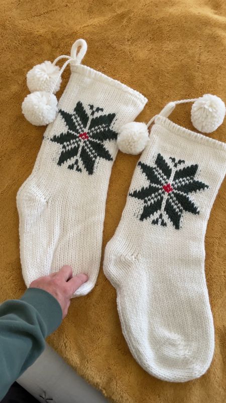 Snowflake knit stocking for a traditional Christmas decorating theme 

#LTKSeasonal #LTKhome #LTKHoliday