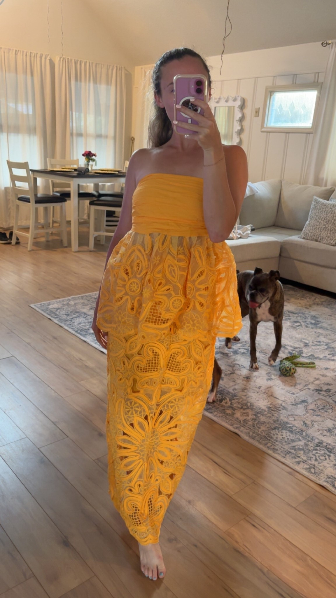 Orange skirt set size 4 
Perfect for a wedding guest 
I'm 5'3

#LTKWedding #LTKFindsUnder100 #LTKStyleTip