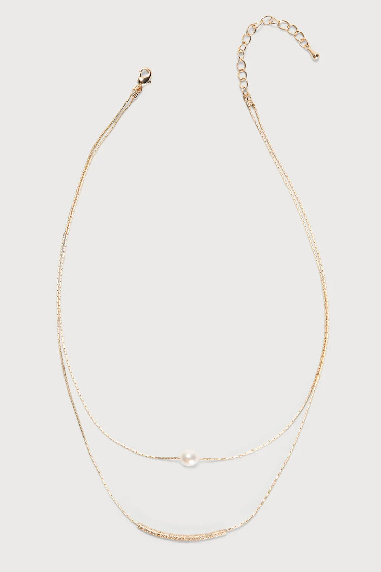 Truly Romantic Gold Pearl Charm Layered Necklace | Lulus
