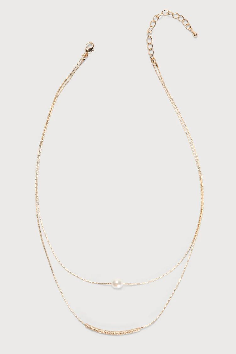 Truly Romantic Gold Pearl Charm Layered Necklace | Lulus