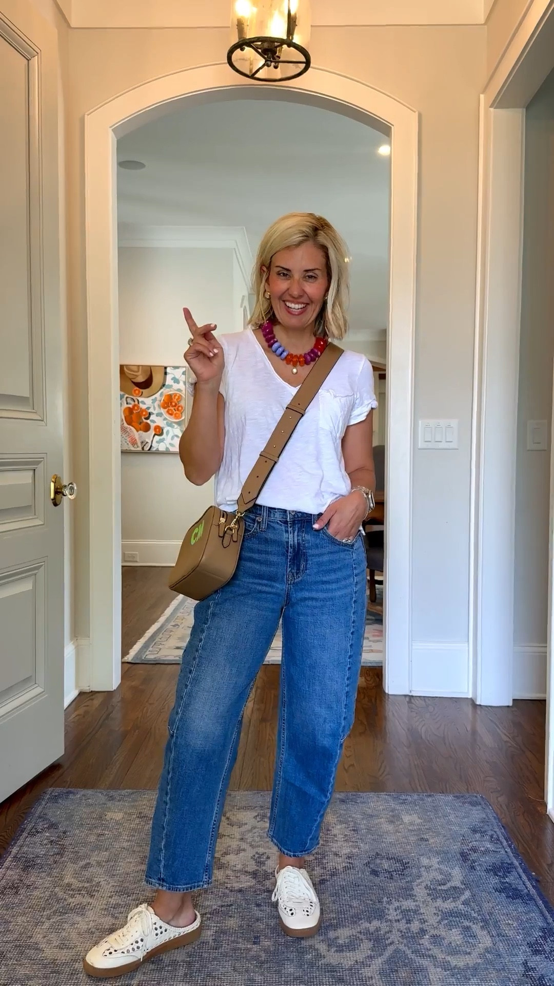 The barrel jeans & staple white tee that we all know & love! Y’all see me in this tee weekly and it’s a closet must! 
Tee - xs
Jeans - 0
Sneaker - 8 tts ￼

#LTKmomlife #LTKOver40 #LTKdayinmylife