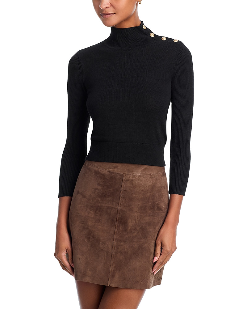 L'Agence Kamdyn Crop Mock Neck Sweater | Bloomingdale's (US)