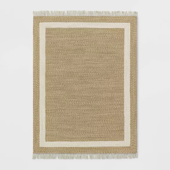 Braided Outdoor Rug with Fringe Neutral/Ivory - Threshold™ designed with Studio McGee | Target
