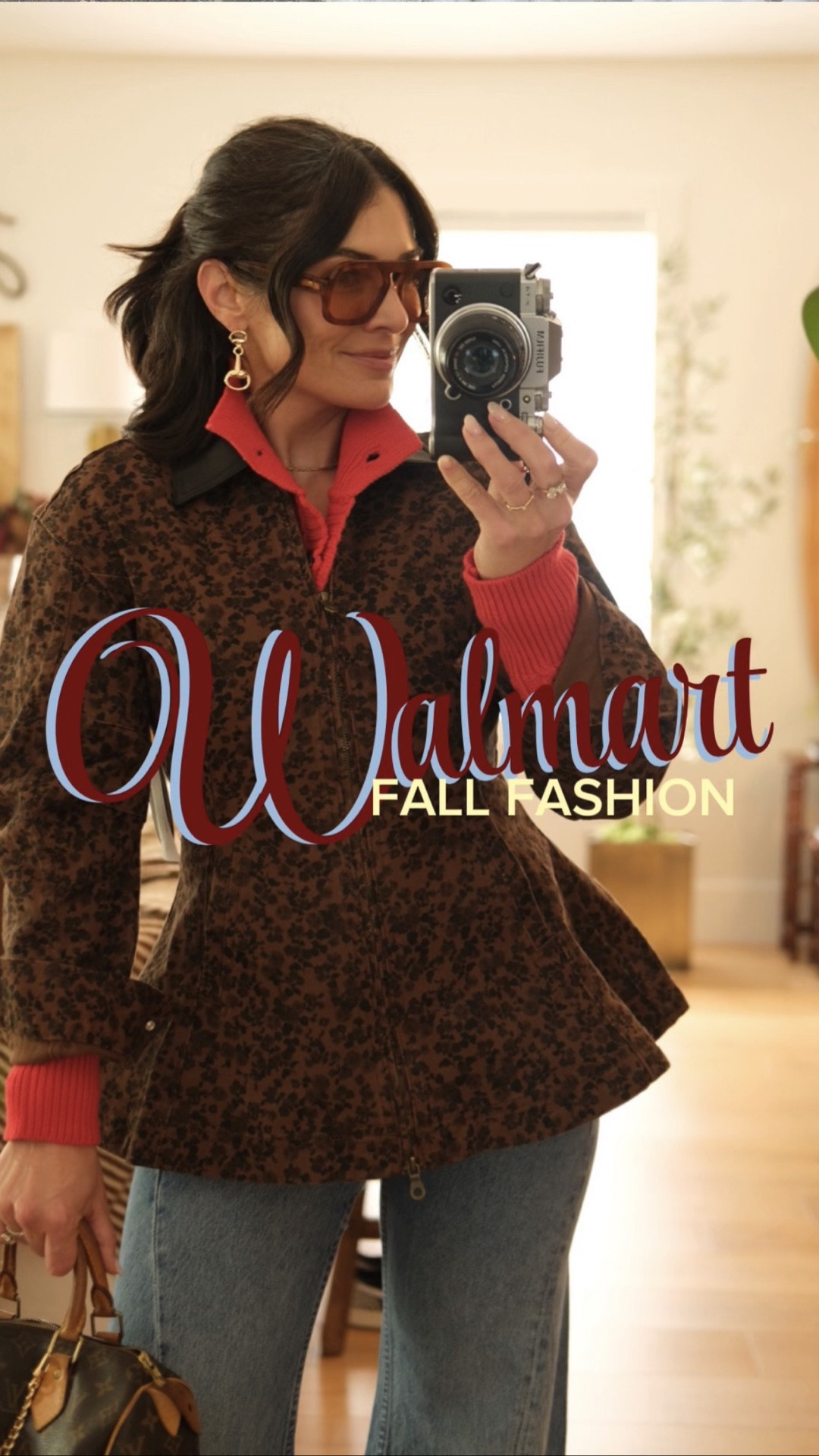 @Walmart this fall is AMAZING! Christmas decor and fall outfits- they do not miss! Wearing size xs in the dress, medium in the red cardigan, xs in the leopard coat, tts sneakers, small cashmere sweater.