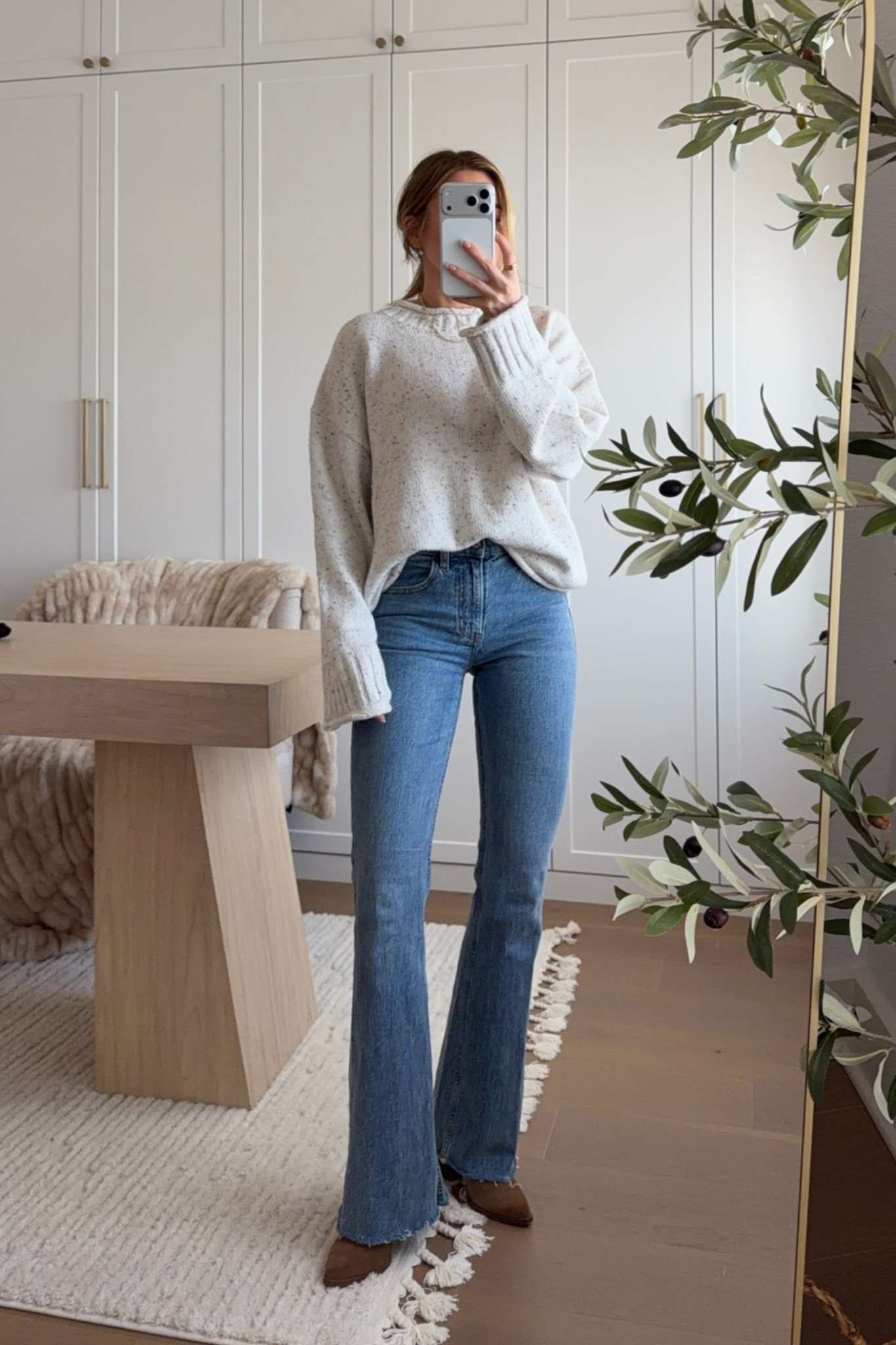 sweater: xs // jeans: 24 regular — some of my most flattering jeans! and i’ll be wearing this rollneck sweater neck sweater on reeeepeat. code: AFLTK