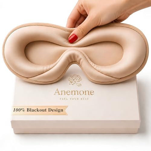 Anemone Contour Sleeping Mask for Women – Softer Than Silk Eye Masks for Sleep, Complete Blackout, Zero Eye Pressure Fit, Lightweight, Eye Care, Travel Essentials Included | Amazon (US)