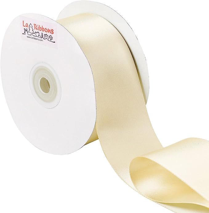 Laribbons 2 inch Wide Double Face Satin Ribbon - 25 Yard (810-Ivory) | Amazon (US)