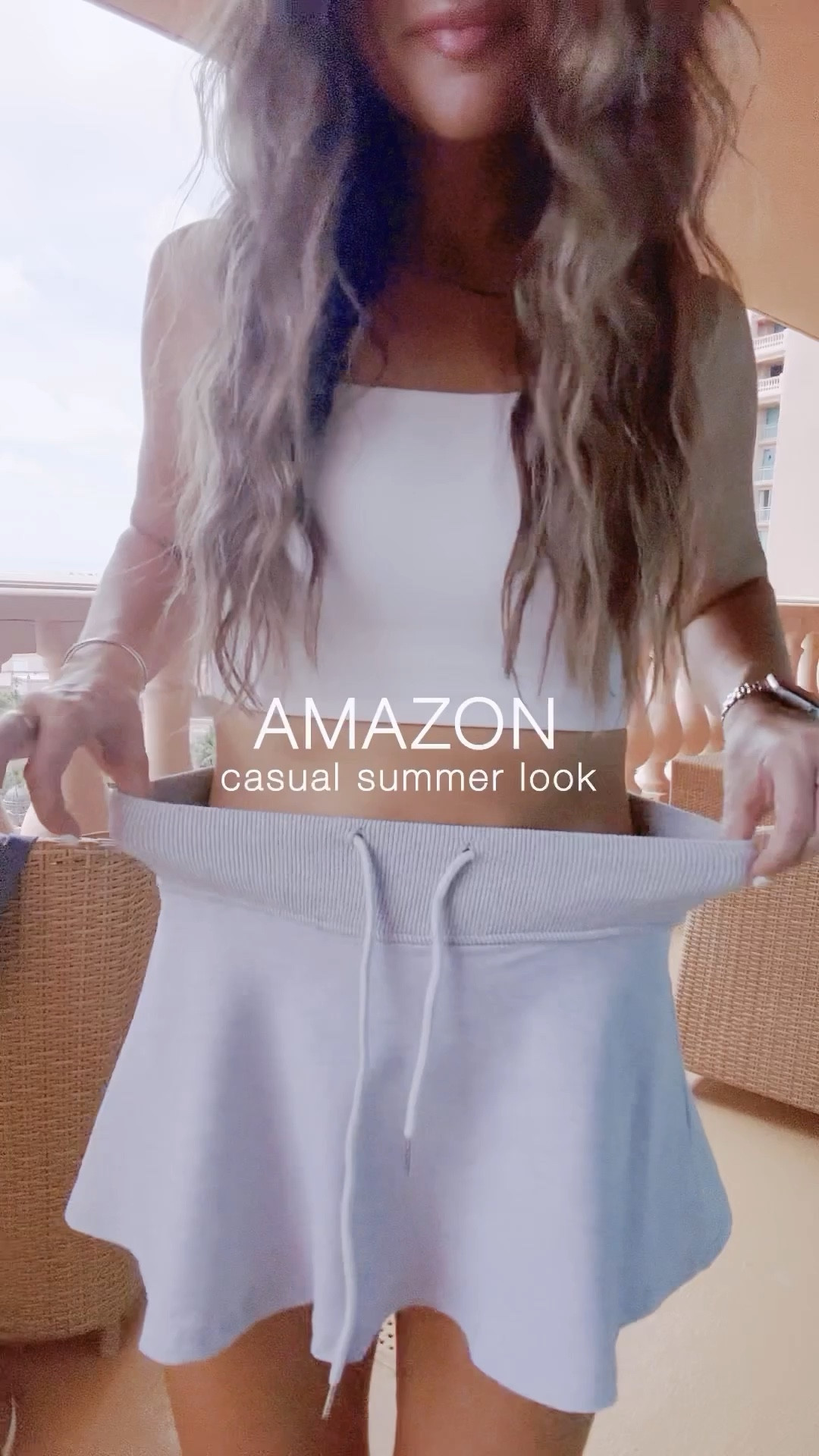 How CUTE is this? I love that this skort is like a sweatshirt material. This is a perfect look for us busy mamas this summer wanting to be comfy but still cute. 🤗 I’m wearing my true to size S in both items. #amazonfashion #amazonfinds #comfyoutfits #neutraloutfits #casualoutfitsdaily #momootd #momoutfit #vacationoutfit #summeroutfitideas #affordableoutfits 