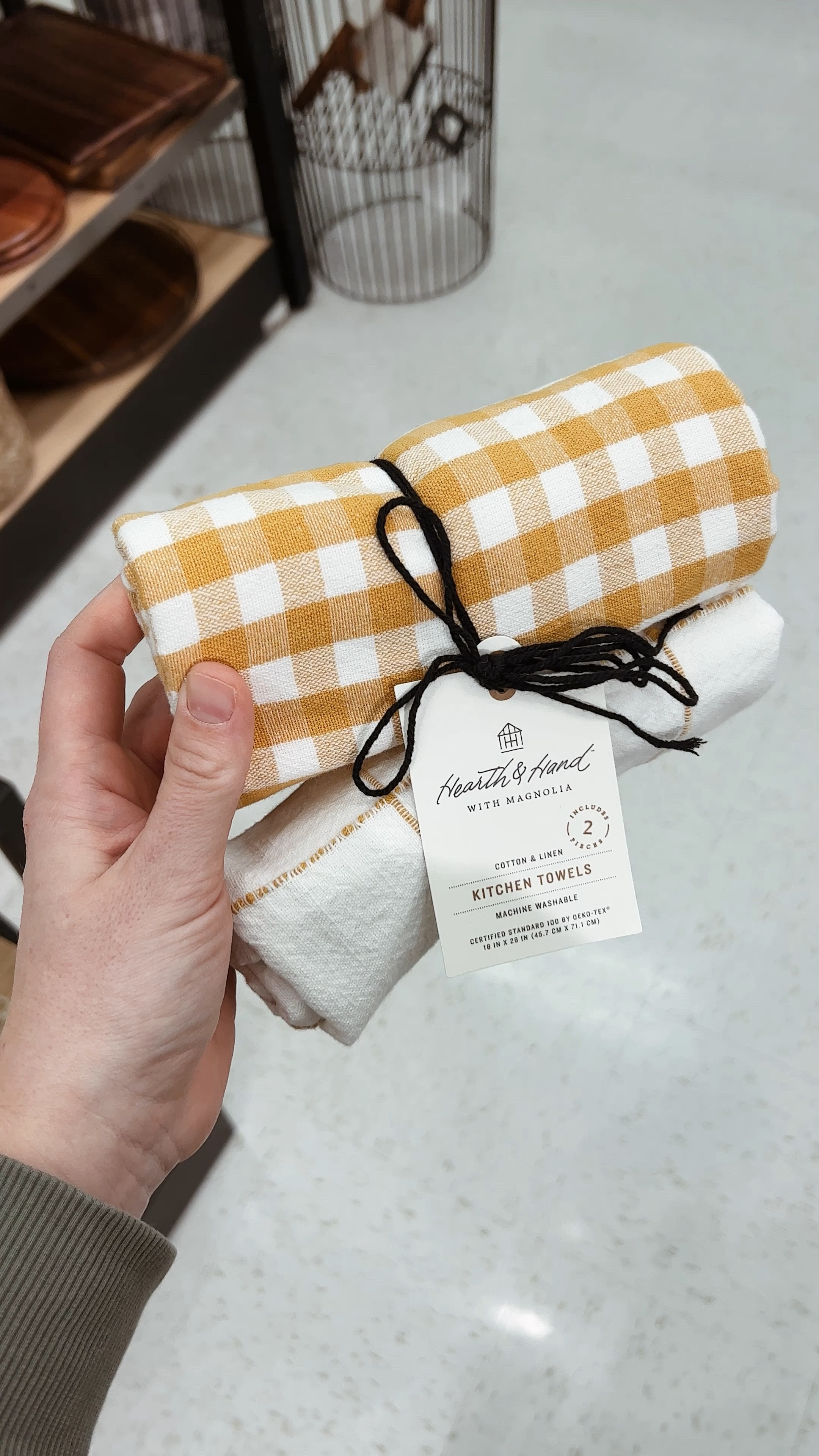 HEARTH & HAND WITH MAGNOLIA RED & WHITE GINGHAM KITCHEN TOWELS SET