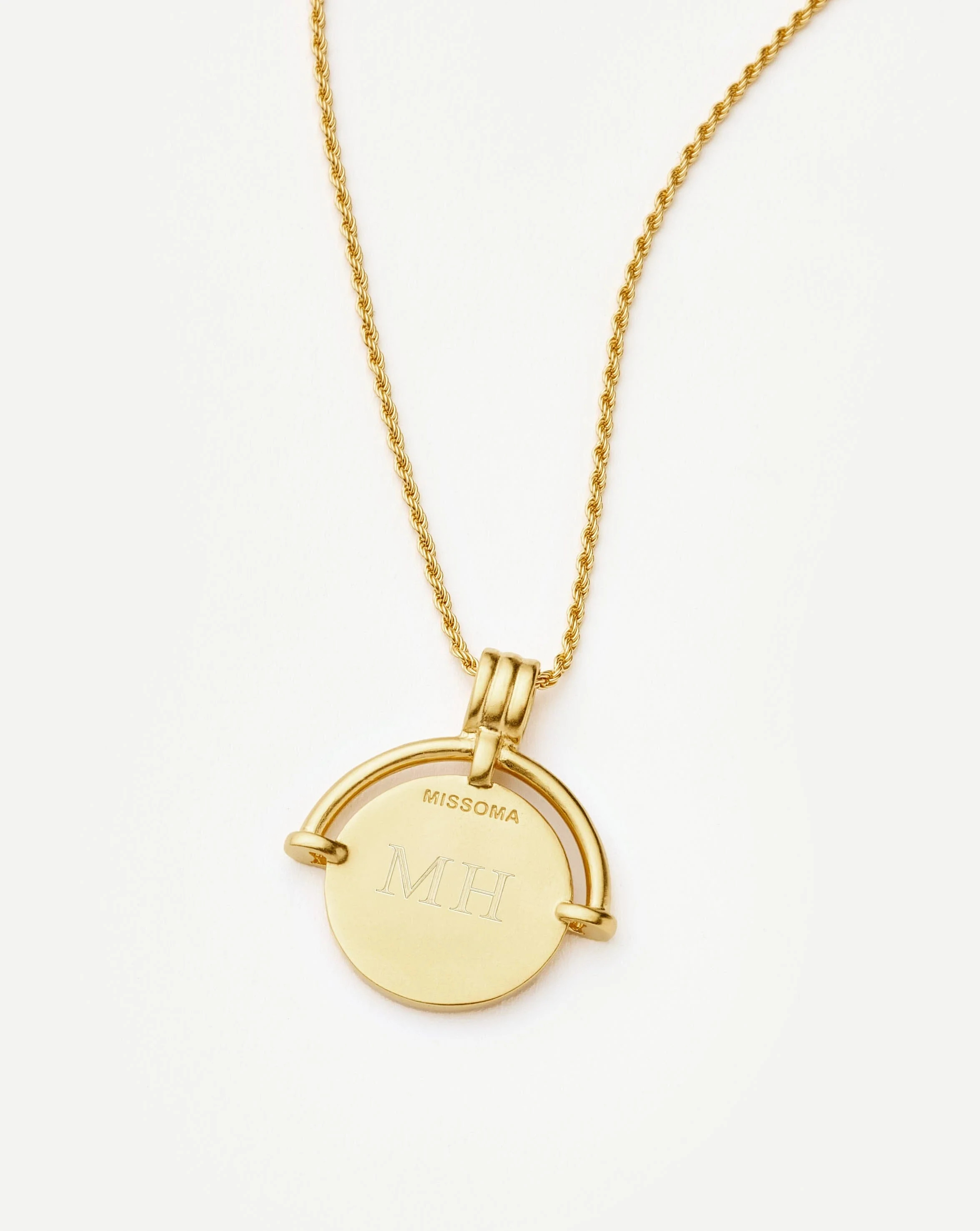 Lucy Williams Medium Engravable Roman Arc Coin Necklace | 18ct Gold Plated | 18ct Gold Plated | M... | Missoma UK