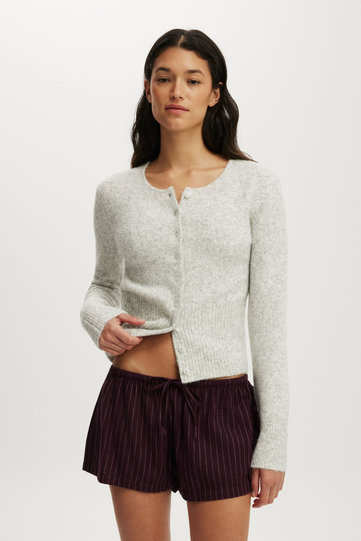 Fluffy Fitted Knit Cardi | Cotton On (US)